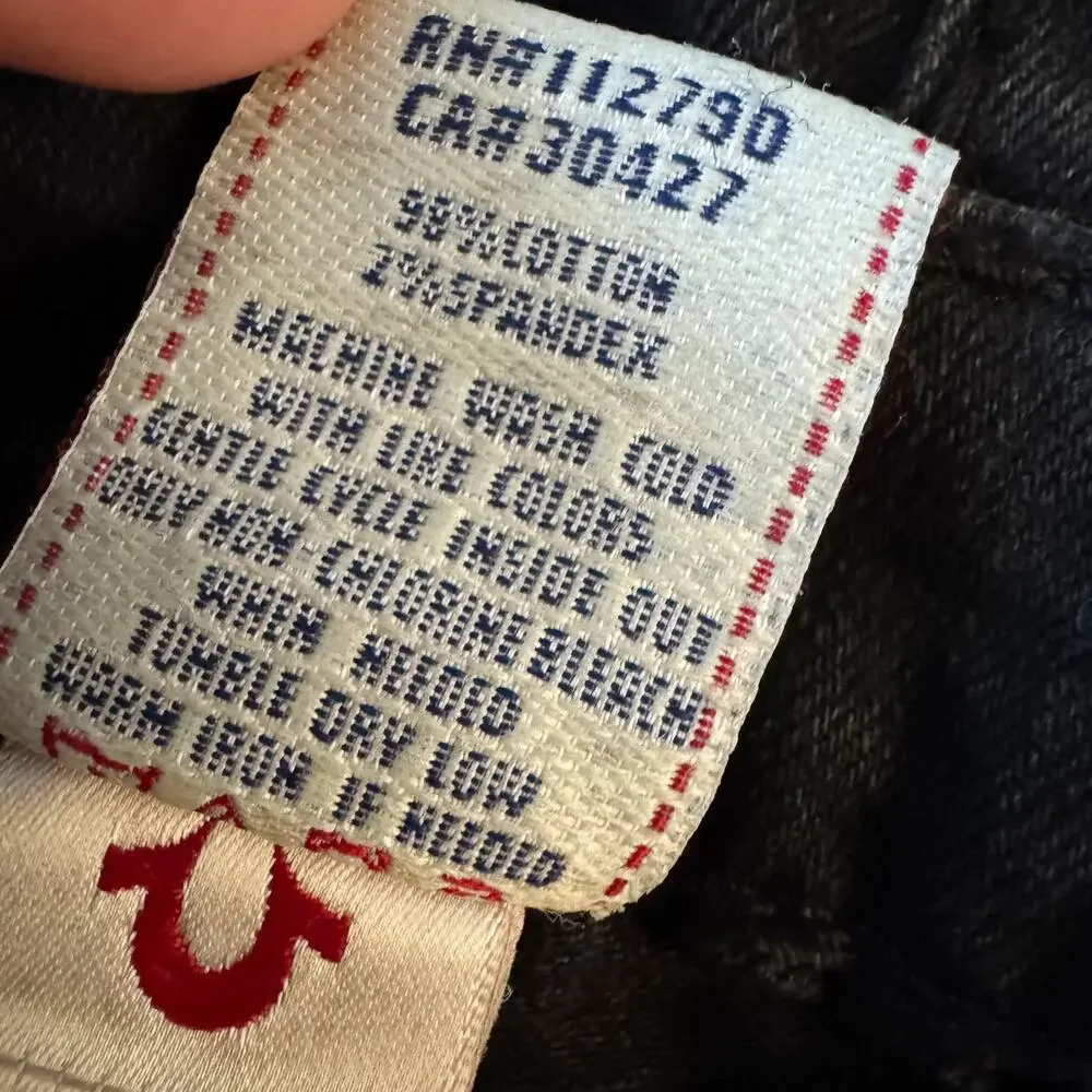 VTG True Religion Jeans Skinny Women’s 26 Black Julie Super T Vintage Biker‎ Y2K - Picture 8 of 15